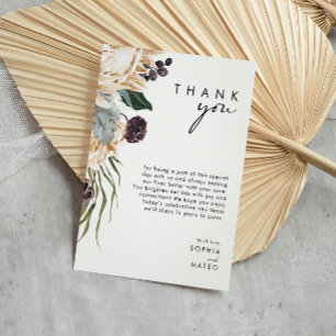Postal Cartão de Agradecimento de Recepção de Floral Bran
