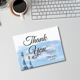 Postal Cartão de Agradecimento de Tema Casamento na Praia
