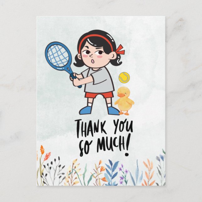 Postal Cartão de agradecimento de tênis para treinador ga (Frente)