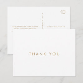 Postal Cartão de agradecimento de tipografia Chic Gold