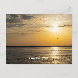 Postal Cartão de Agradecimento Destin Sunset e Helicópter