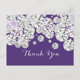 Postal Cartão de agradecimento diamante elegante