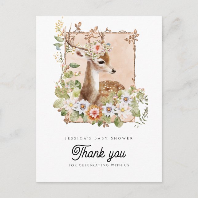 Postal Cartão de agradecimento do chá de bebê da Mansão d (Frente)