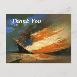 Postal Cartão de agradecimento do Vintage Abstract Burnin