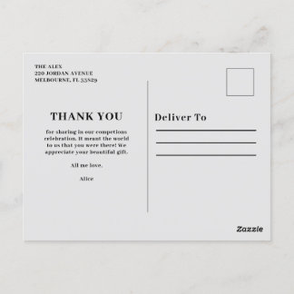 Postal Cartão de agradecimento e congratulações