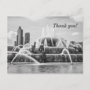 Postal Cartão de agradecimento em tons de cinza de Chicag