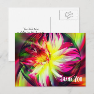 Postal Cartão de Agradecimento Floral Abstrato Dahlia