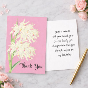 Postal Cartão de agradecimento floral de orquídea elegant
