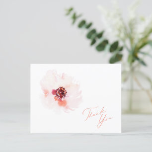 Postal Cartão de agradecimento floral em aquarela elegant