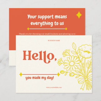 Postal Cartão de Agradecimento Floral Minimalista para Pe