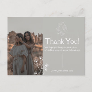 Postal Cartão de Agradecimento Hank You para Roupas