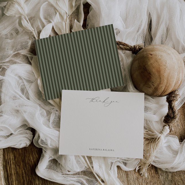 Postal Cartão de Agradecimento HARMONY Verde Oliva (Criador carregado)