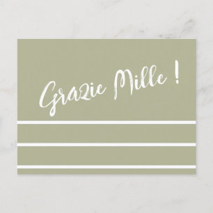 Postal Cartão de agradecimento italiano listrado