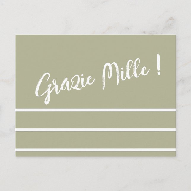 Postal Cartão de agradecimento italiano listrado (Frente)