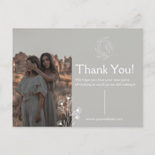 Postal Cartão de Agradecimento Obrigado para Roupas 