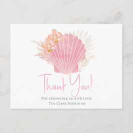 Postal Cartão de agradecimento para Chá de Bebê Menina