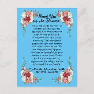 Postal Cartão de Agradecimento para Envio de Flores após 
