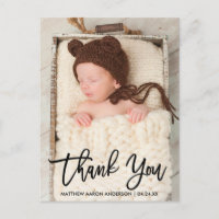 Cartão de agradecimento para novo bebê em Modern B