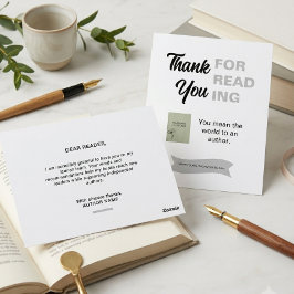 Postal Cartão de Agradecimento pela Leitura Autor Promoçã