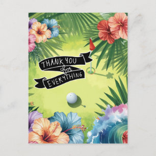 Postal Cartão de Agradecimento Plano Temático de Golfe no