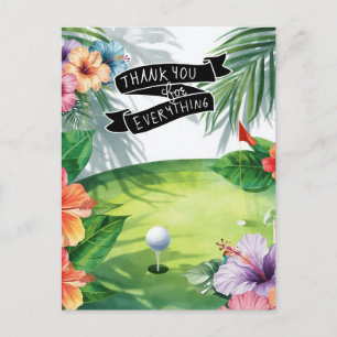 Postal Cartão de Agradecimento Plano Temático de Golfe no
