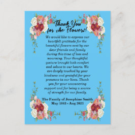 Postal Cartão de agradecimento por enviar flores após a m