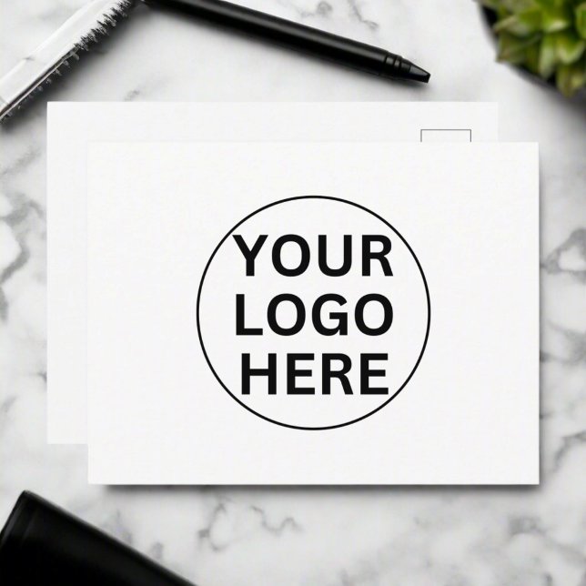 Postal Cartão de Agradecimento Preto e Branco Profissiona (Criador carregado)