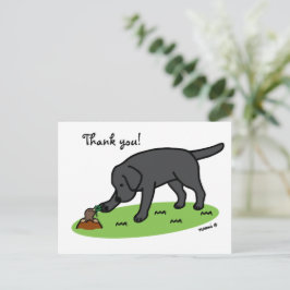 Postal Cartão de agradecimento simpático ao Black Labrado
