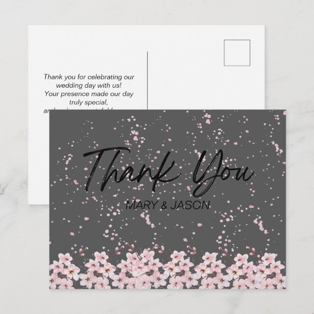 Postal Cartão de Agradecimento Simples e Elegante (Frente/Verso)