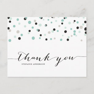 Postal Cartão de agradecimento Spring Mint Confetti Dots