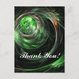 Postal Cartão de agradecimento verde ao redor do mundo