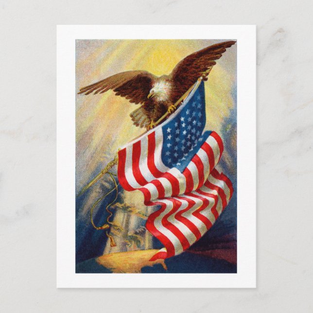 Postal Cartão de Águia Patriótico (Frente)