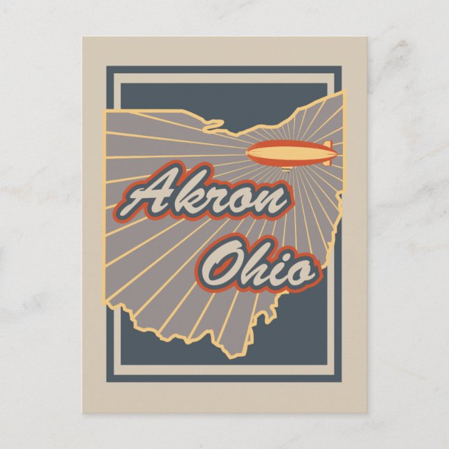 Postal Cartão de Akron, Ohio - cartão v2 do viagem (Frente)