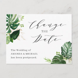 Postal Cartão de Alteração de Data de Casamento com Palme