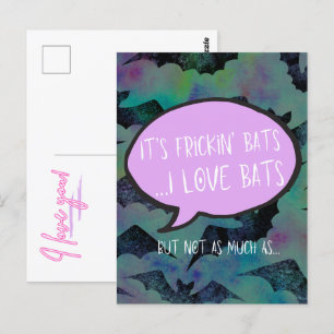 Postal Cartão de Amor de Bats Frickin - Presente de Casal