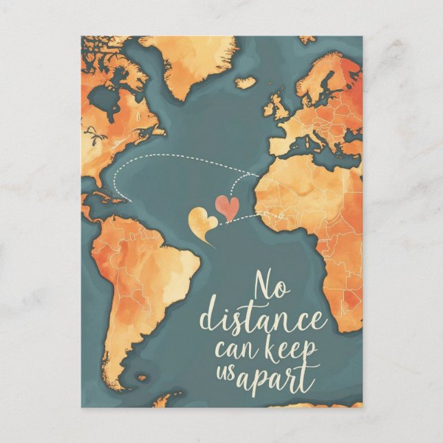 Postal Cartão de Amor de Longa Distância (Frente)
