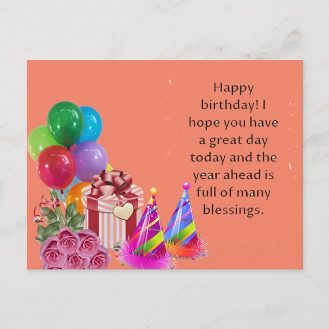 Postal Cartão de Aniversário (Frente)