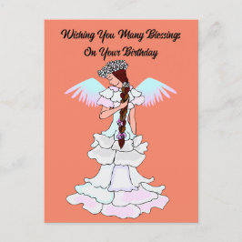 Postal Cartão de Aniversário Anjo Adorável