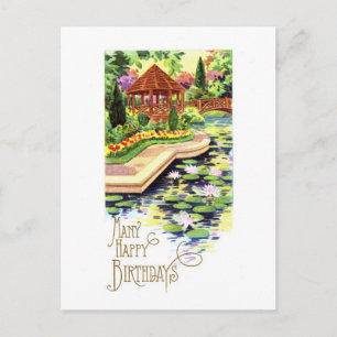 Postal Cartão de Aniversário Antigo