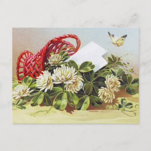 Postal Cartão de Aniversário Antigo