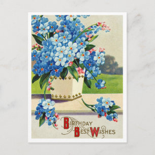 Postal Cartão de Aniversário Antigo