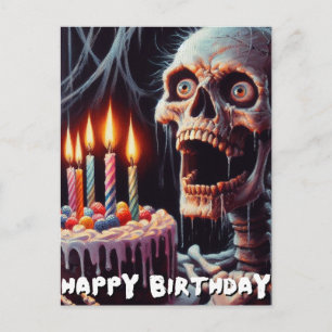 Postal Cartão de Aniversário Assustador um Esqueleto um b