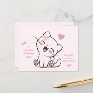 Postal Cartão de aniversário atrasado