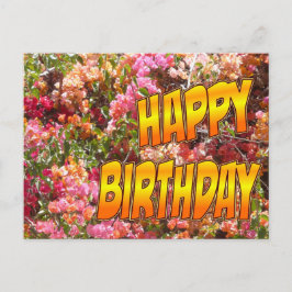 Postal Cartão de Aniversário Bougainvillea Laranja