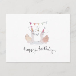 Postal Cartão de Aniversário Caracol Feliz