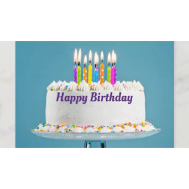 Postal Cartão de Aniversário com Bolo