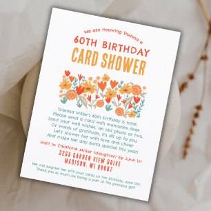 Postal Cartão de Aniversário com Chuva de Pétalas de Flor