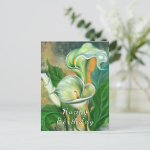Postal Cartão de aniversário com Flores Calla Lily