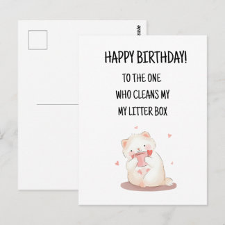 Postal Cartão de aniversário com gato fofo e engraçado