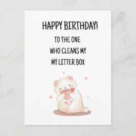 Postal Cartão de aniversário com gato fofo e engraçado